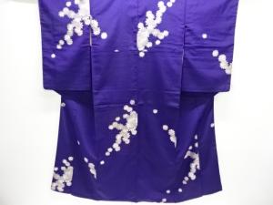 大正ロマン　花模様織り出しお召着物